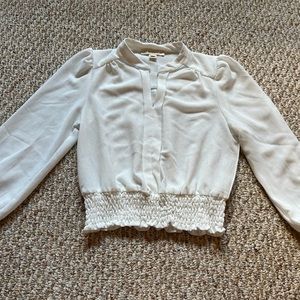 Monteau Los Angeles Puffy Sleeve White Blouse - Medium